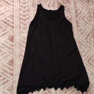 Charming Charlie Women's Size Small Black Sleevless Dress With Lace Trim Details